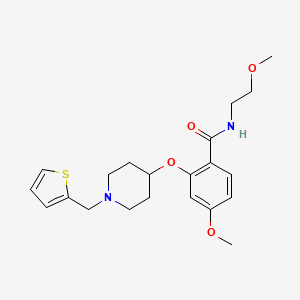 molecular formula C21H28N2O4S B5059549 4-methoxy-N-(2-methoxyethyl)-2-{[1-(2-thienylmethyl)-4-piperidinyl]oxy}benzamide 