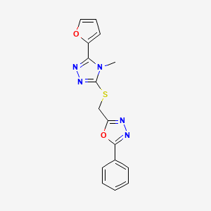 2-({[5-(2-furyl)-4-methyl-4H-1,2,4-triazol-3-yl]thio}methyl)-5-phenyl-1,3,4-oxadiazole