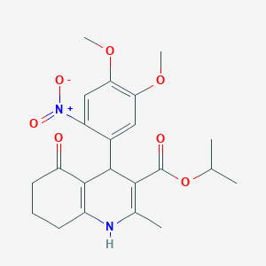 molecular formula C22H26N2O7 B5059575 isopropyl 4-(4,5-dimethoxy-2-nitrophenyl)-2-methyl-5-oxo-1,4,5,6,7,8-hexahydro-3-quinolinecarboxylate 