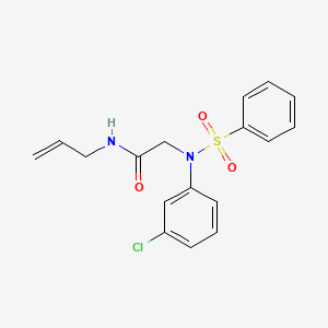 molecular formula C17H17ClN2O3S B5059590 N~1~-allyl-N~2~-(3-chlorophenyl)-N~2~-(phenylsulfonyl)glycinamide 