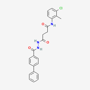 molecular formula C24H22ClN3O3 B5059594 4-[2-(4-biphenylylcarbonyl)hydrazino]-N-(3-chloro-2-methylphenyl)-4-oxobutanamide 