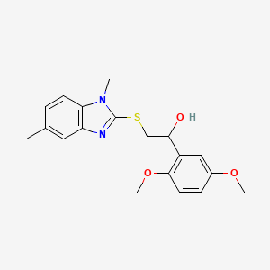molecular formula C19H22N2O3S B5059602 1-(2,5-dimethoxyphenyl)-2-[(1,5-dimethyl-1H-benzimidazol-2-yl)thio]ethanol 