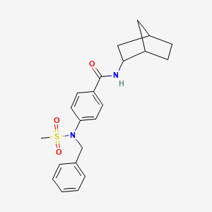 molecular formula C22H26N2O3S B5059606 4-[benzyl(methylsulfonyl)amino]-N-bicyclo[2.2.1]hept-2-ylbenzamide 