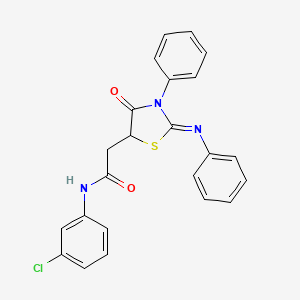 N-(3-chlorophenyl)-2-[4-oxo-3-phenyl-2-(phenylimino)-1,3-thiazolidin-5-yl]acetamide