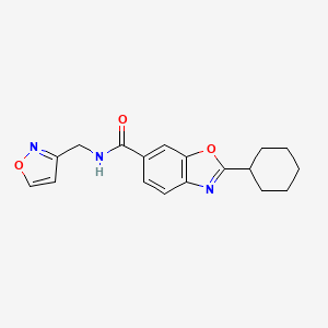 molecular formula C18H19N3O3 B5059611 2-cyclohexyl-N-(3-isoxazolylmethyl)-1,3-benzoxazole-6-carboxamide 