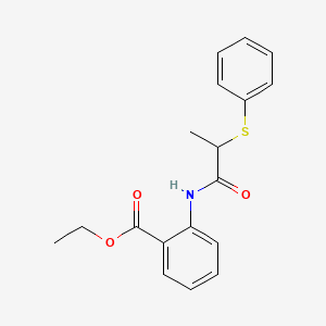 molecular formula C18H19NO3S B5059616 ethyl 2-{[2-(phenylthio)propanoyl]amino}benzoate 