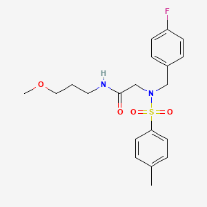 molecular formula C20H25FN2O4S B5059619 N~2~-(4-fluorobenzyl)-N~1~-(3-methoxypropyl)-N~2~-[(4-methylphenyl)sulfonyl]glycinamide 