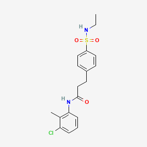 molecular formula C18H21ClN2O3S B5059624 N-(3-chloro-2-methylphenyl)-3-{4-[(ethylamino)sulfonyl]phenyl}propanamide 