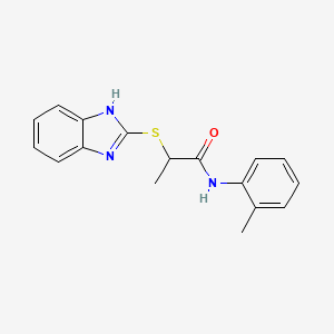 molecular formula C17H17N3OS B5059645 2-(1H-benzimidazol-2-ylthio)-N-(2-methylphenyl)propanamide 