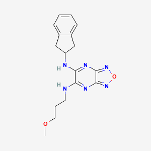 molecular formula C17H20N6O2 B5059658 N-(2,3-dihydro-1H-inden-2-yl)-N'-(3-methoxypropyl)[1,2,5]oxadiazolo[3,4-b]pyrazine-5,6-diamine 