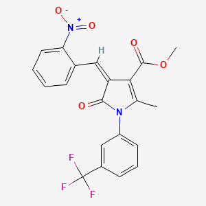 molecular formula C21H15F3N2O5 B5059681 methyl 2-methyl-4-(2-nitrobenzylidene)-5-oxo-1-[3-(trifluoromethyl)phenyl]-4,5-dihydro-1H-pyrrole-3-carboxylate 