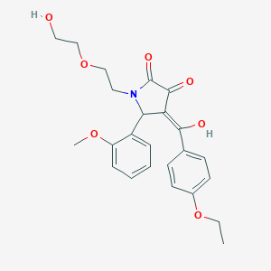 molecular formula C24H27NO7 B505970 4-(4-ethoxybenzoyl)-3-hydroxy-1-[2-(2-hydroxyethoxy)ethyl]-5-(2-methoxyphenyl)-1,5-dihydro-2H-pyrrol-2-one 