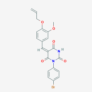 molecular formula C21H17BrN2O5 B5059705 5-[4-(allyloxy)-3-methoxybenzylidene]-1-(4-bromophenyl)-2,4,6(1H,3H,5H)-pyrimidinetrione 