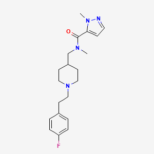 molecular formula C20H27FN4O B5059715 N-({1-[2-(4-fluorophenyl)ethyl]-4-piperidinyl}methyl)-N,1-dimethyl-1H-pyrazole-5-carboxamide 