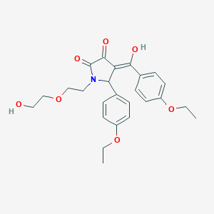 molecular formula C25H29NO7 B505976 4-(4-ethoxybenzoyl)-5-(4-ethoxyphenyl)-3-hydroxy-1-[2-(2-hydroxyethoxy)ethyl]-1,5-dihydro-2H-pyrrol-2-one 