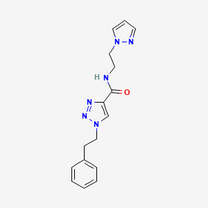 molecular formula C16H18N6O B5059763 1-(2-phenylethyl)-N-[2-(1H-pyrazol-1-yl)ethyl]-1H-1,2,3-triazole-4-carboxamide 
