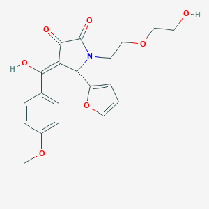 molecular formula C21H23NO7 B505977 4-(4-ethoxybenzoyl)-5-(2-furyl)-3-hydroxy-1-[2-(2-hydroxyethoxy)ethyl]-1,5-dihydro-2H-pyrrol-2-one 