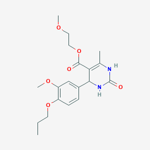 molecular formula C19H26N2O6 B5059770 2-methoxyethyl 4-(3-methoxy-4-propoxyphenyl)-6-methyl-2-oxo-1,2,3,4-tetrahydro-5-pyrimidinecarboxylate 