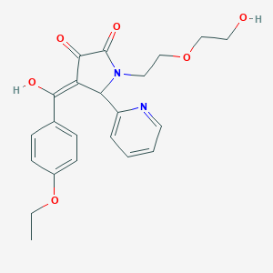 molecular formula C22H24N2O6 B505979 4-(4-ethoxybenzoyl)-3-hydroxy-1-[2-(2-hydroxyethoxy)ethyl]-5-(2-pyridinyl)-1,5-dihydro-2H-pyrrol-2-one 