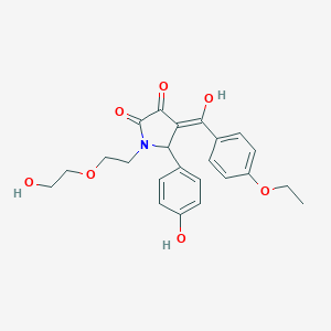 molecular formula C23H25NO7 B505980 4-(4-ethoxybenzoyl)-3-hydroxy-1-[2-(2-hydroxyethoxy)ethyl]-5-(4-hydroxyphenyl)-1,5-dihydro-2H-pyrrol-2-one 