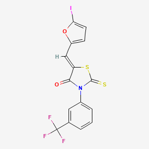 5-[(5-iodo-2-furyl)methylene]-2-thioxo-3-[3-(trifluoromethyl)phenyl]-1,3-thiazolidin-4-one