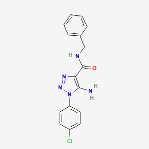 molecular formula C16H14ClN5O B5059807 5-amino-N-benzyl-1-(4-chlorophenyl)-1H-1,2,3-triazole-4-carboxamide 
