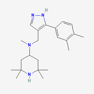 molecular formula C22H34N4 B5059828 N-{[3-(3,4-dimethylphenyl)-1H-pyrazol-4-yl]methyl}-N,2,2,6,6-pentamethyl-4-piperidinamine 
