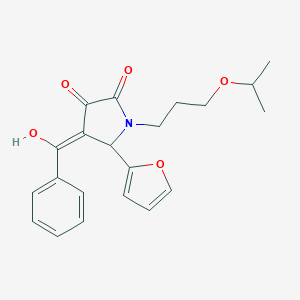 molecular formula C21H23NO5 B505983 4-benzoyl-5-(2-furyl)-3-hydroxy-1-(3-isopropoxypropyl)-1,5-dihydro-2H-pyrrol-2-one 
