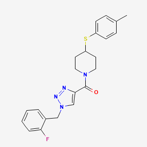 molecular formula C22H23FN4OS B5059837 1-{[1-(2-fluorobenzyl)-1H-1,2,3-triazol-4-yl]carbonyl}-4-[(4-methylphenyl)thio]piperidine 