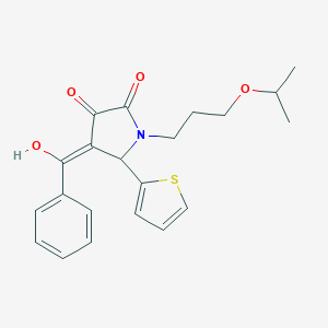 molecular formula C21H23NO4S B505984 4-benzoyl-3-hydroxy-1-(3-isopropoxypropyl)-5-(2-thienyl)-1,5-dihydro-2H-pyrrol-2-one 