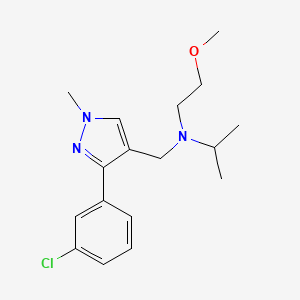 molecular formula C17H24ClN3O B5059865 N-{[3-(3-chlorophenyl)-1-methyl-1H-pyrazol-4-yl]methyl}-N-(2-methoxyethyl)-2-propanamine 