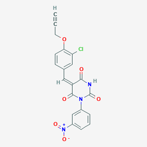 molecular formula C20H12ClN3O6 B5059893 5-[3-chloro-4-(2-propyn-1-yloxy)benzylidene]-1-(3-nitrophenyl)-2,4,6(1H,3H,5H)-pyrimidinetrione 
