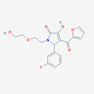 molecular formula C19H18FNO6 B505990 5-(3-fluorophenyl)-4-(2-furoyl)-3-hydroxy-1-[2-(2-hydroxyethoxy)ethyl]-1,5-dihydro-2H-pyrrol-2-one CAS No. 573940-99-5