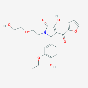 molecular formula C21H23NO8 B505992 5-(3-ethoxy-4-hydroxyphenyl)-4-(2-furoyl)-3-hydroxy-1-[2-(2-hydroxyethoxy)ethyl]-1,5-dihydro-2H-pyrrol-2-one 