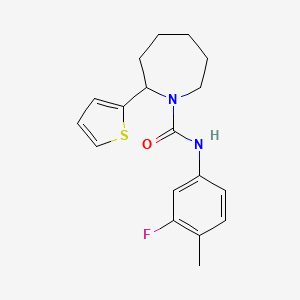 molecular formula C18H21FN2OS B5059922 N-(3-fluoro-4-methylphenyl)-2-(2-thienyl)-1-azepanecarboxamide 