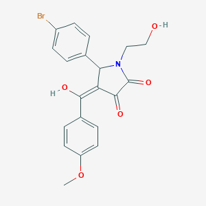 molecular formula C20H18BrNO5 B505993 5-(4-bromophenyl)-3-hydroxy-1-(2-hydroxyethyl)-4-(4-methoxybenzoyl)-1,5-dihydro-2H-pyrrol-2-one CAS No. 425610-63-5