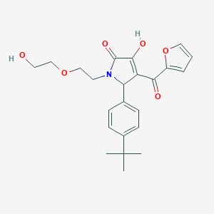 molecular formula C23H27NO6 B505994 2-(4-tert-butylphenyl)-3-(furan-2-carbonyl)-4-hydroxy-1-[2-(2-hydroxyethoxy)ethyl]-2H-pyrrol-5-one CAS No. 577767-02-3