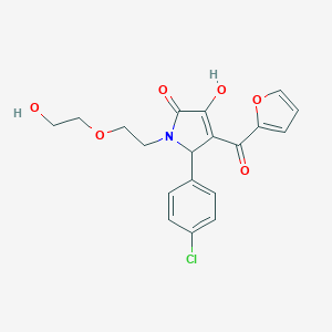 molecular formula C19H18ClNO6 B505995 5-(4-chlorophenyl)-4-(2-furoyl)-3-hydroxy-1-[2-(2-hydroxyethoxy)ethyl]-1,5-dihydro-2H-pyrrol-2-one CAS No. 586992-38-3