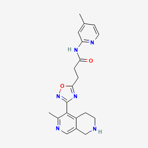 molecular formula C20H22N6O2 B5059964 N-(4-methyl-2-pyridinyl)-3-[3-(3-methyl-5,6,7,8-tetrahydro-2,7-naphthyridin-4-yl)-1,2,4-oxadiazol-5-yl]propanamide 