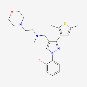molecular formula C23H29FN4OS B5059982 N-{[3-(2,5-dimethyl-3-thienyl)-1-(2-fluorophenyl)-1H-pyrazol-4-yl]methyl}-N-methyl-2-(4-morpholinyl)ethanamine 