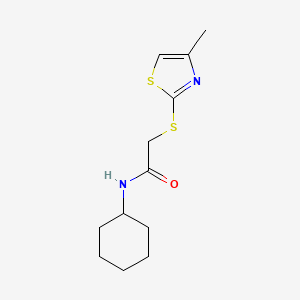 molecular formula C12H18N2OS2 B5059991 N-cyclohexyl-2-[(4-methyl-1,3-thiazol-2-yl)thio]acetamide 