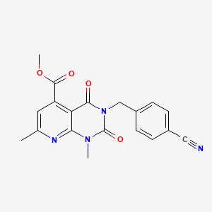molecular formula C19H16N4O4 B5059997 methyl 3-(4-cyanobenzyl)-1,7-dimethyl-2,4-dioxo-1,2,3,4-tetrahydropyrido[2,3-d]pyrimidine-5-carboxylate 