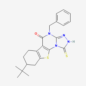4-benzyl-8-tert-butyl-1-mercapto-6,7,8,9-tetrahydro[1]benzothieno[3,2-e][1,2,4]triazolo[4,3-a]pyrimidin-5(4H)-one
