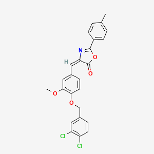 molecular formula C25H19Cl2NO4 B5060031 4-{4-[(3,4-dichlorobenzyl)oxy]-3-methoxybenzylidene}-2-(4-methylphenyl)-1,3-oxazol-5(4H)-one 