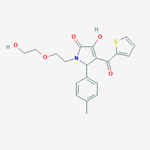 molecular formula C20H21NO5S B506004 4-hydroxy-1-[2-(2-hydroxyethoxy)ethyl]-2-(4-methylphenyl)-3-(thiophene-2-carbonyl)-2H-pyrrol-5-one CAS No. 843623-20-1