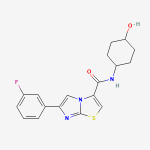 molecular formula C18H18FN3O2S B5060049 6-(3-fluorophenyl)-N-(trans-4-hydroxycyclohexyl)imidazo[2,1-b][1,3]thiazole-3-carboxamide 