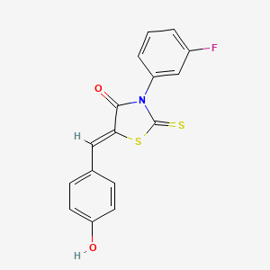 molecular formula C16H10FNO2S2 B5060053 3-(3-fluorophenyl)-5-(4-hydroxybenzylidene)-2-thioxo-1,3-thiazolidin-4-one 