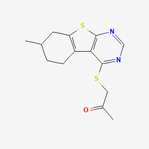 molecular formula C14H16N2OS2 B5060067 1-[(7-methyl-5,6,7,8-tetrahydro[1]benzothieno[2,3-d]pyrimidin-4-yl)thio]acetone 