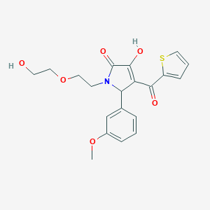 molecular formula C20H21NO6S B506007 4-hydroxy-1-[2-(2-hydroxyethoxy)ethyl]-2-(3-methoxyphenyl)-3-(thiophene-2-carbonyl)-2H-pyrrol-5-one CAS No. 843627-75-8