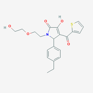 molecular formula C21H23NO5S B506008 2-(4-ethylphenyl)-4-hydroxy-1-[2-(2-hydroxyethoxy)ethyl]-3-(thiophene-2-carbonyl)-2H-pyrrol-5-one CAS No. 843632-10-0